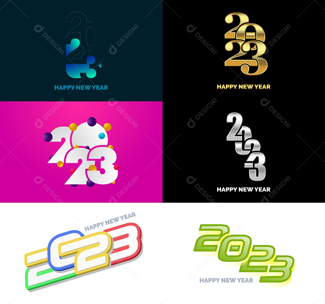 Logotipo 2023 Feliz Ano Novo Vetor EPS