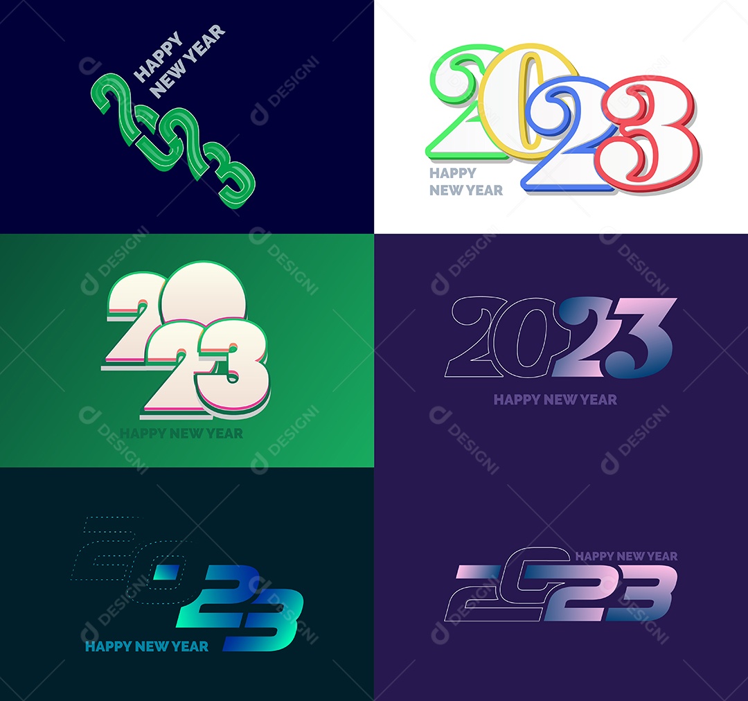 Logotipo 2023 Feliz Ano Novo Vetor EPS
