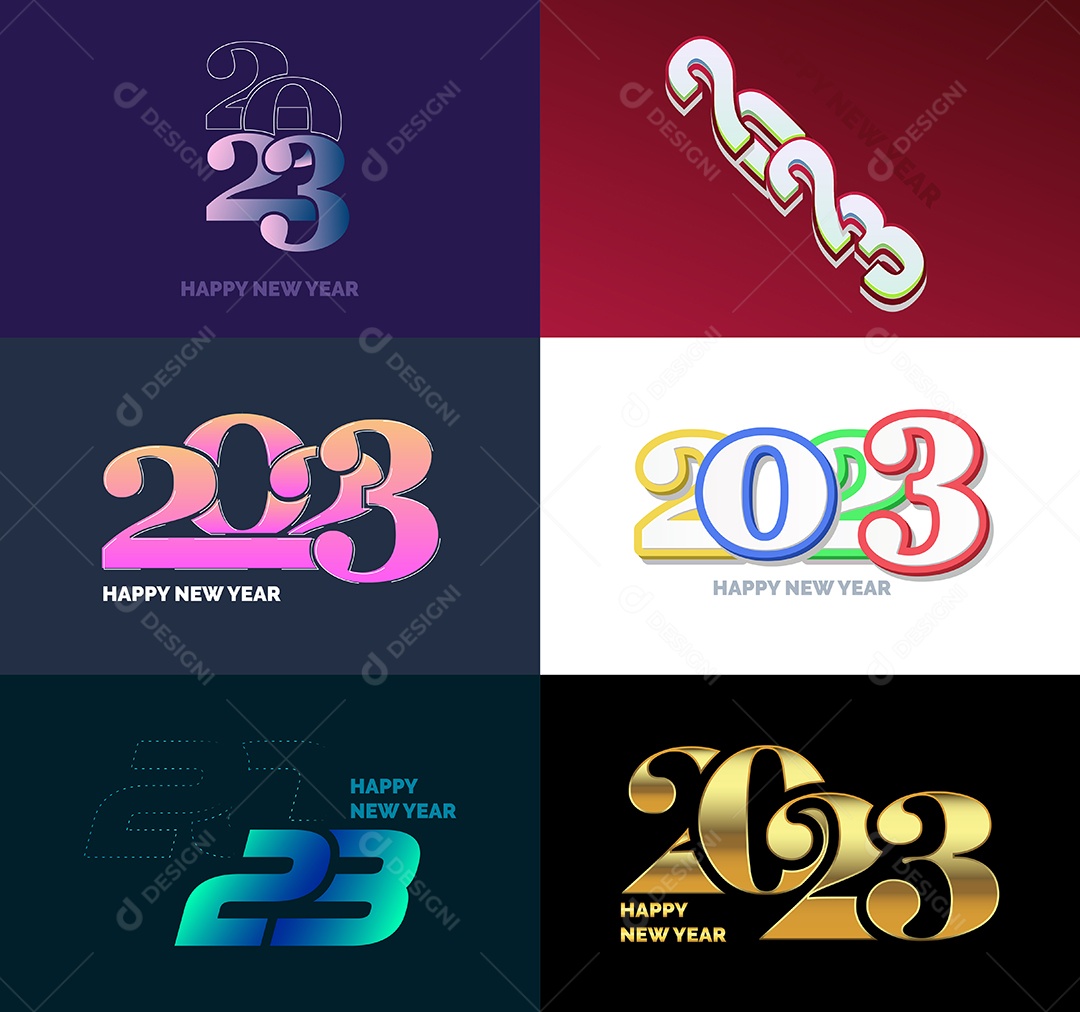 Logotipo 2023 Feliz Ano Novo Vetor EPS