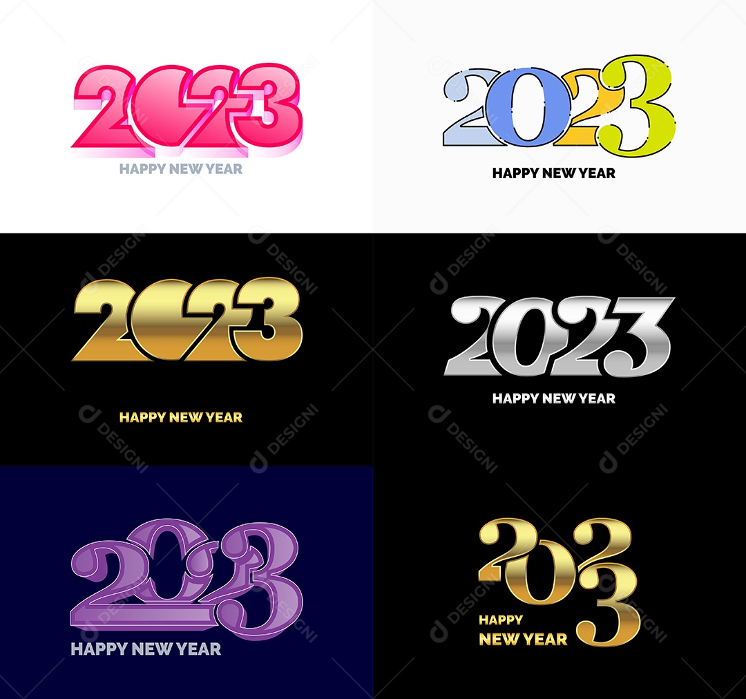 Logotipo 2023 Feliz Ano Novo Vetor EPS