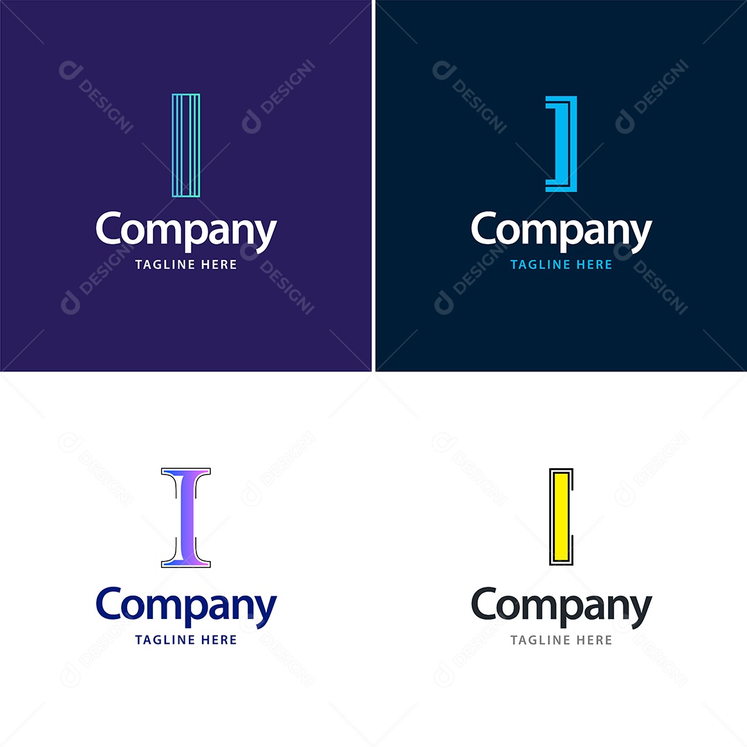 Logo I Personalizada Logotipos Modernos EPS