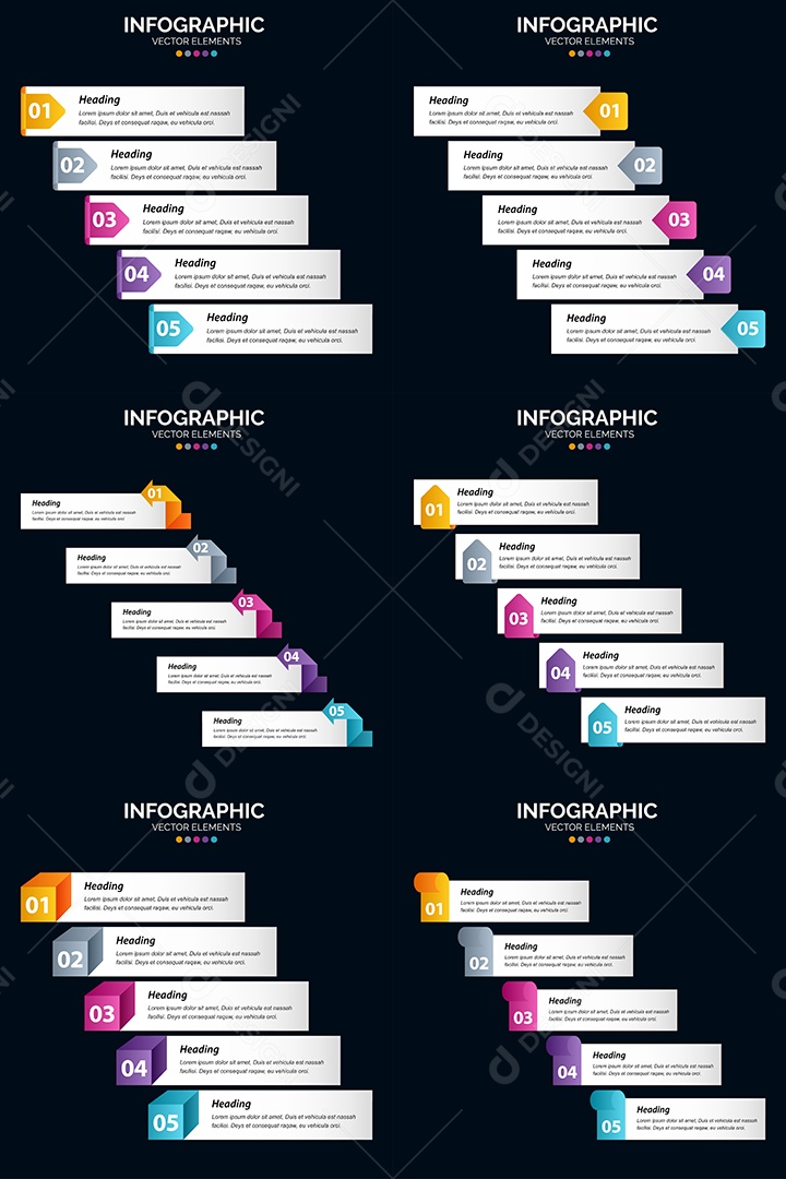 Pacote de Infográficos Vetoriais Vetor EPS