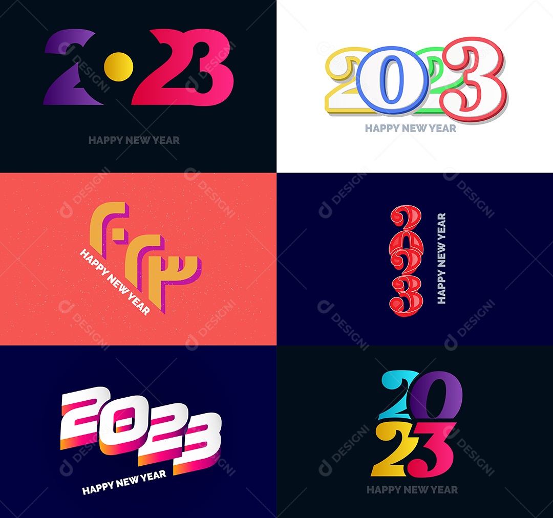Logotipo 2023 Feliz Ano Novo Vetor EPS