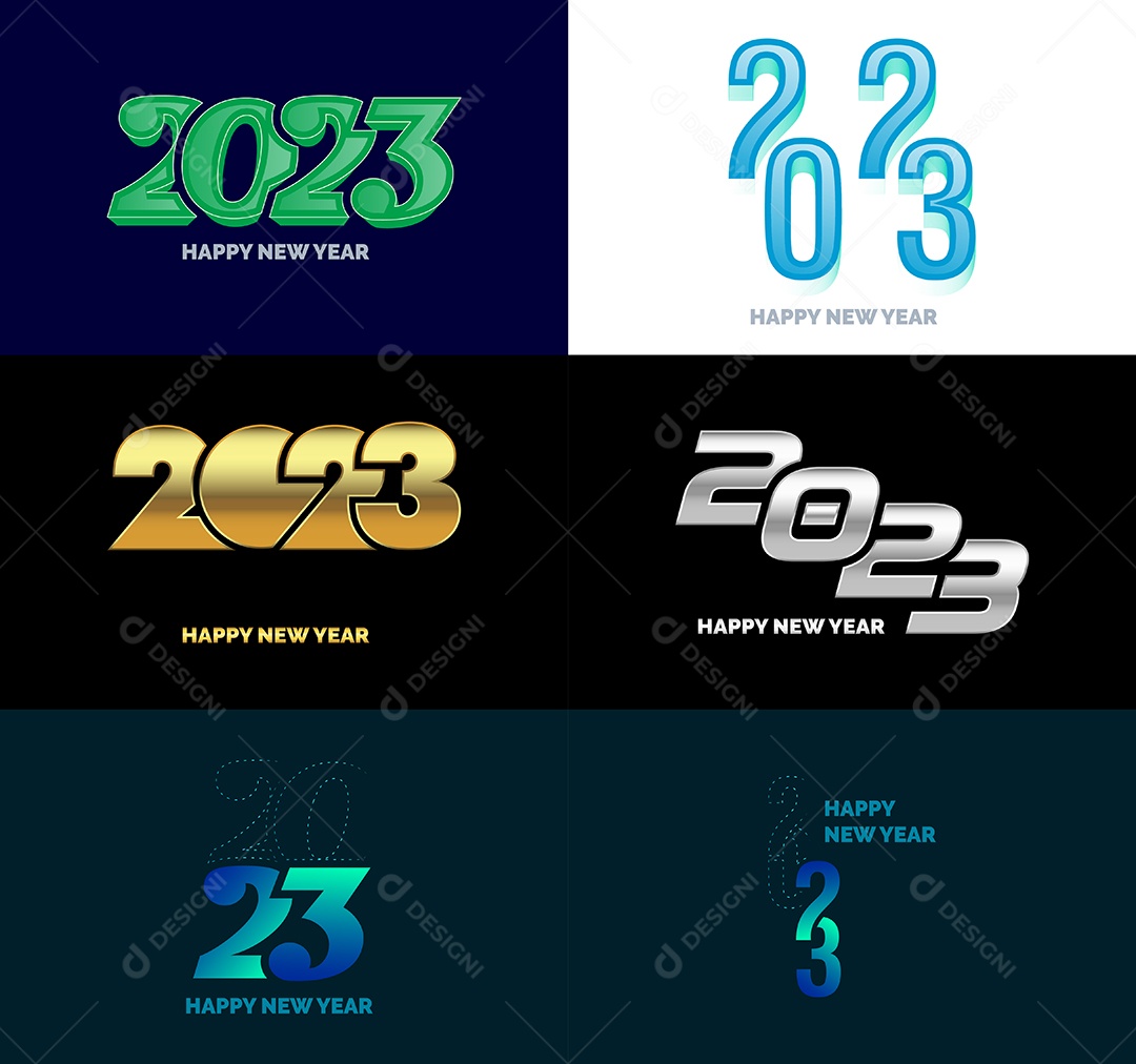 Logotipo 2023 Feliz Ano Novo Vetor EPS