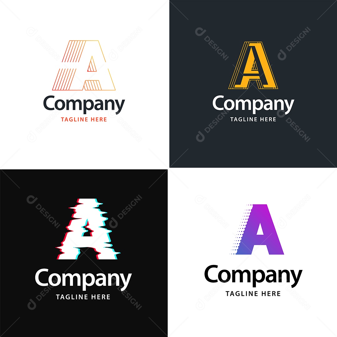 Logo A Personalizada Logotipos Modernos EPS