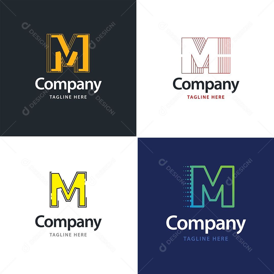 Logo M Personalizada Logotipos Modernos EPS
