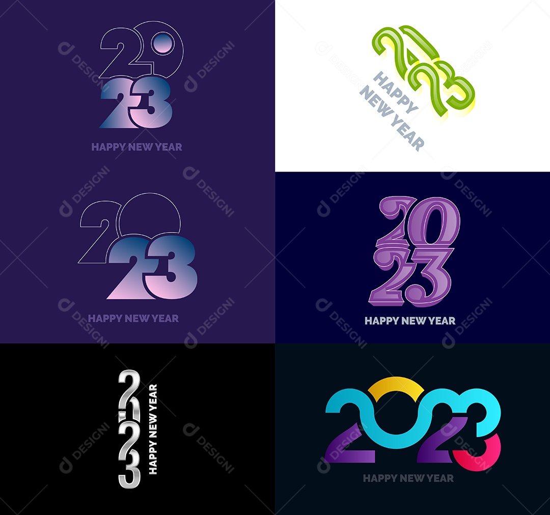 Logotipo 2023 Feliz Ano Novo Vetor EPS
