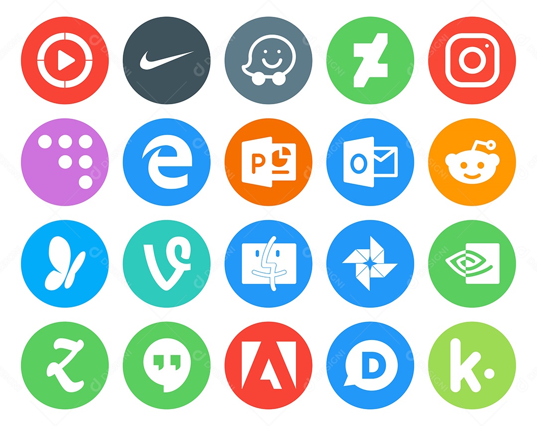 Pacote De Redes Sociais Vetor EPS