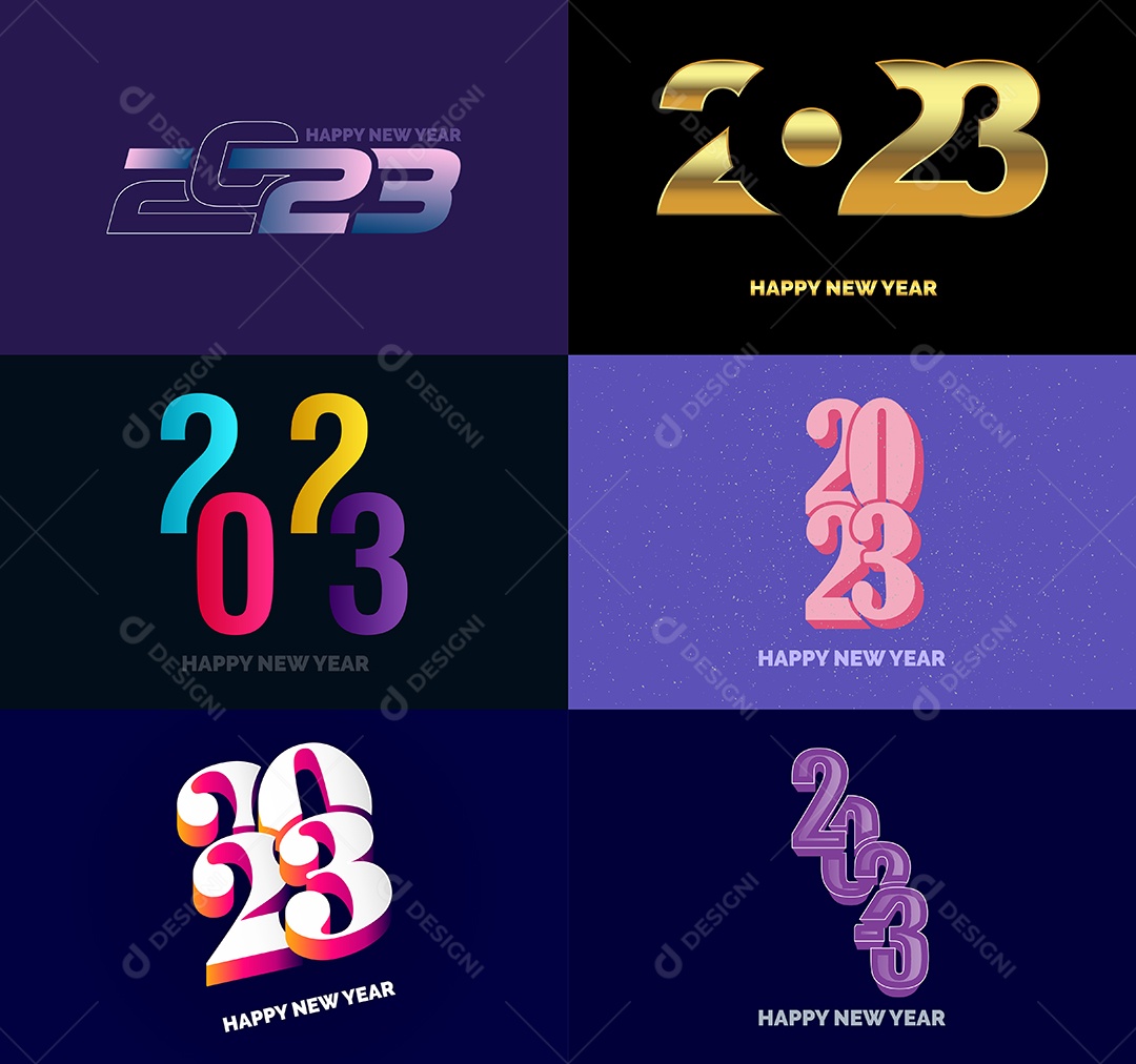 Logotipo 2023 Feliz Ano Novo Vetor EPS