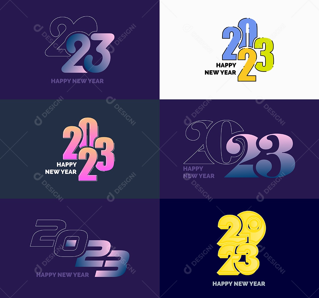 Logotipo 2023 Feliz Ano Novo Vetor EPS