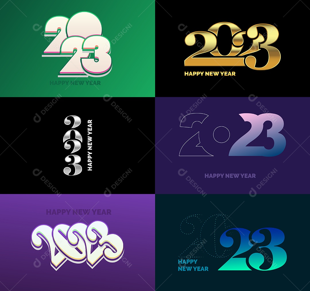 Logotipo 2023 Feliz Ano Novo Vetor EPS