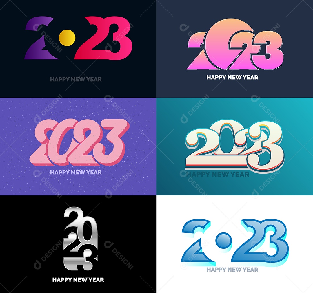 Logotipo 2023 Feliz Ano Novo Vetor EPS