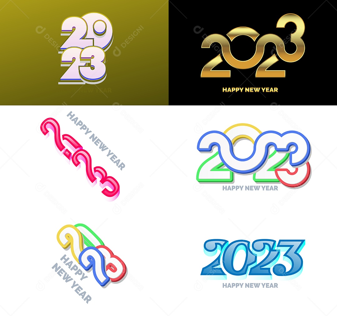 Logotipo 2023 Feliz Ano Novo Vetor EPS