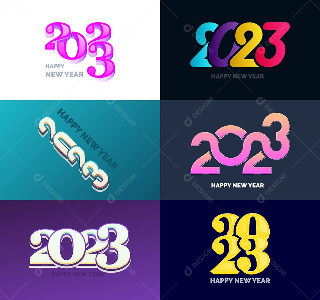 Logotipo 2023 Feliz Ano Novo Vetor EPS