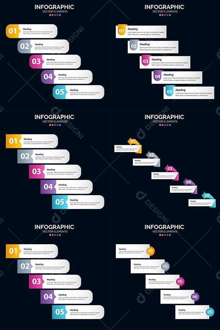 Pacote de Infográficos Vetoriais Vetor EPS