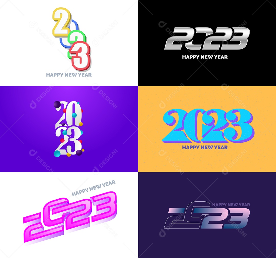 Logotipo 2023 Feliz Ano Novo Vetor EPS