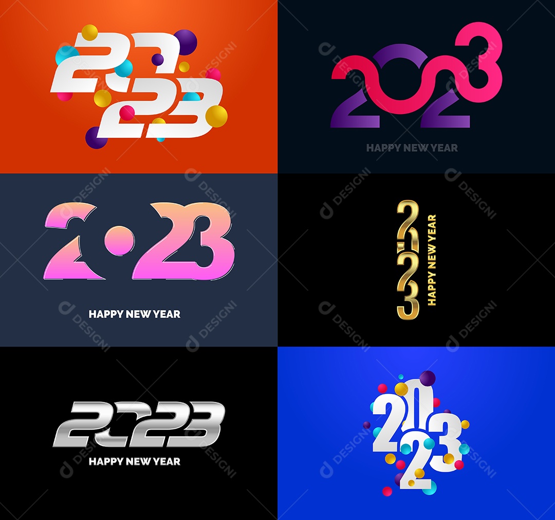 Logotipo 2023 Feliz Ano Novo Vetor EPS