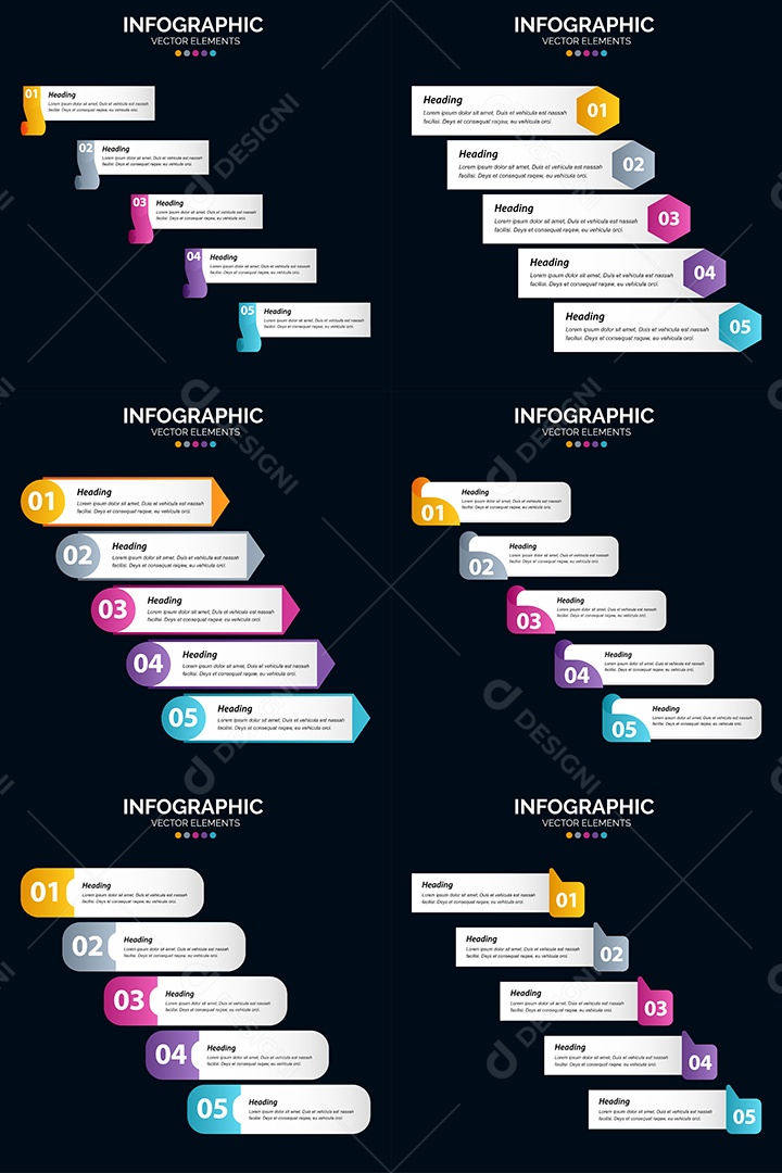 Pacote de Infográficos Vetoriais Vetor EPS