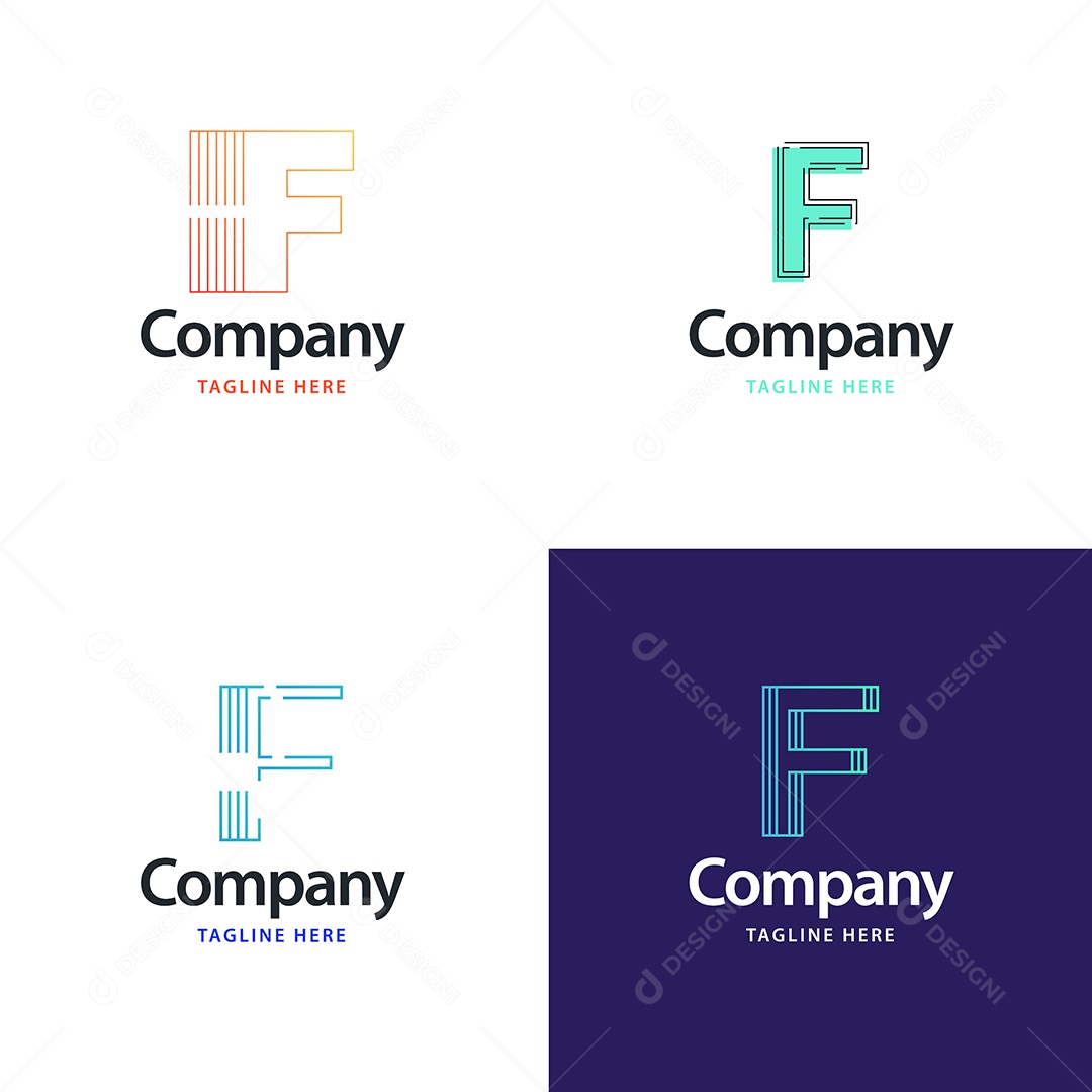 Logo F Personalizada Logotipos Modernos EPS