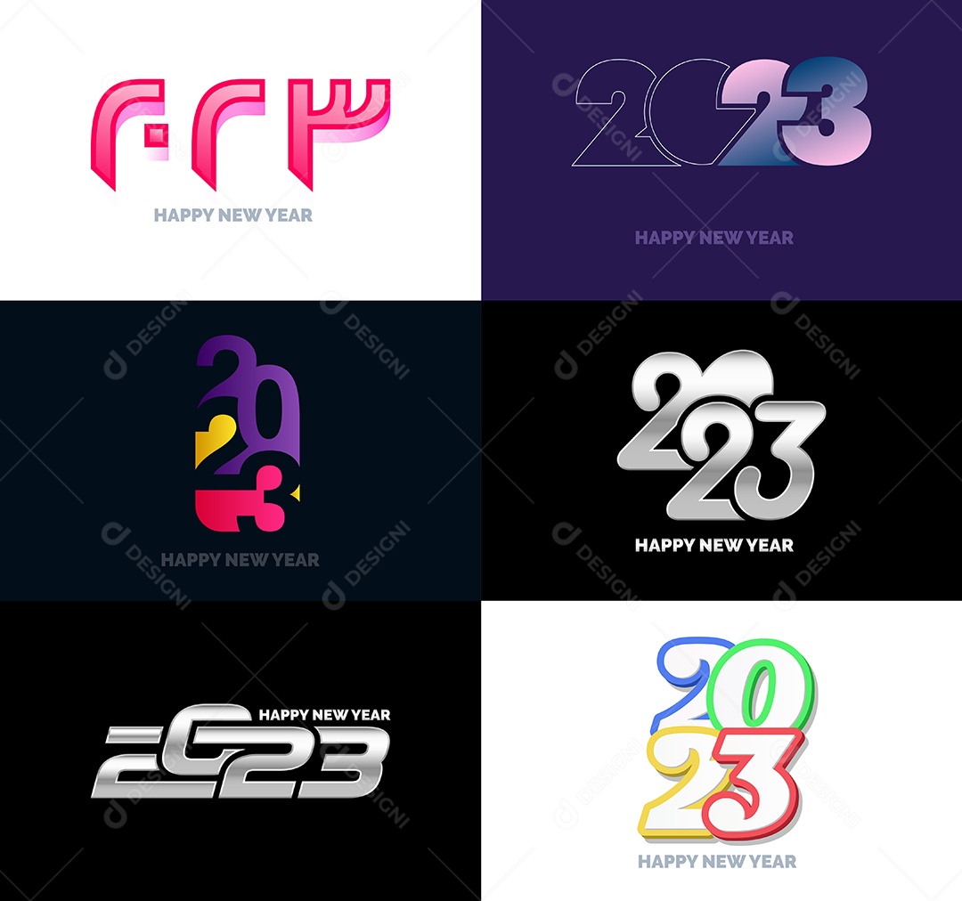 Logotipo 2023 Feliz Ano Novo Vetor EPS