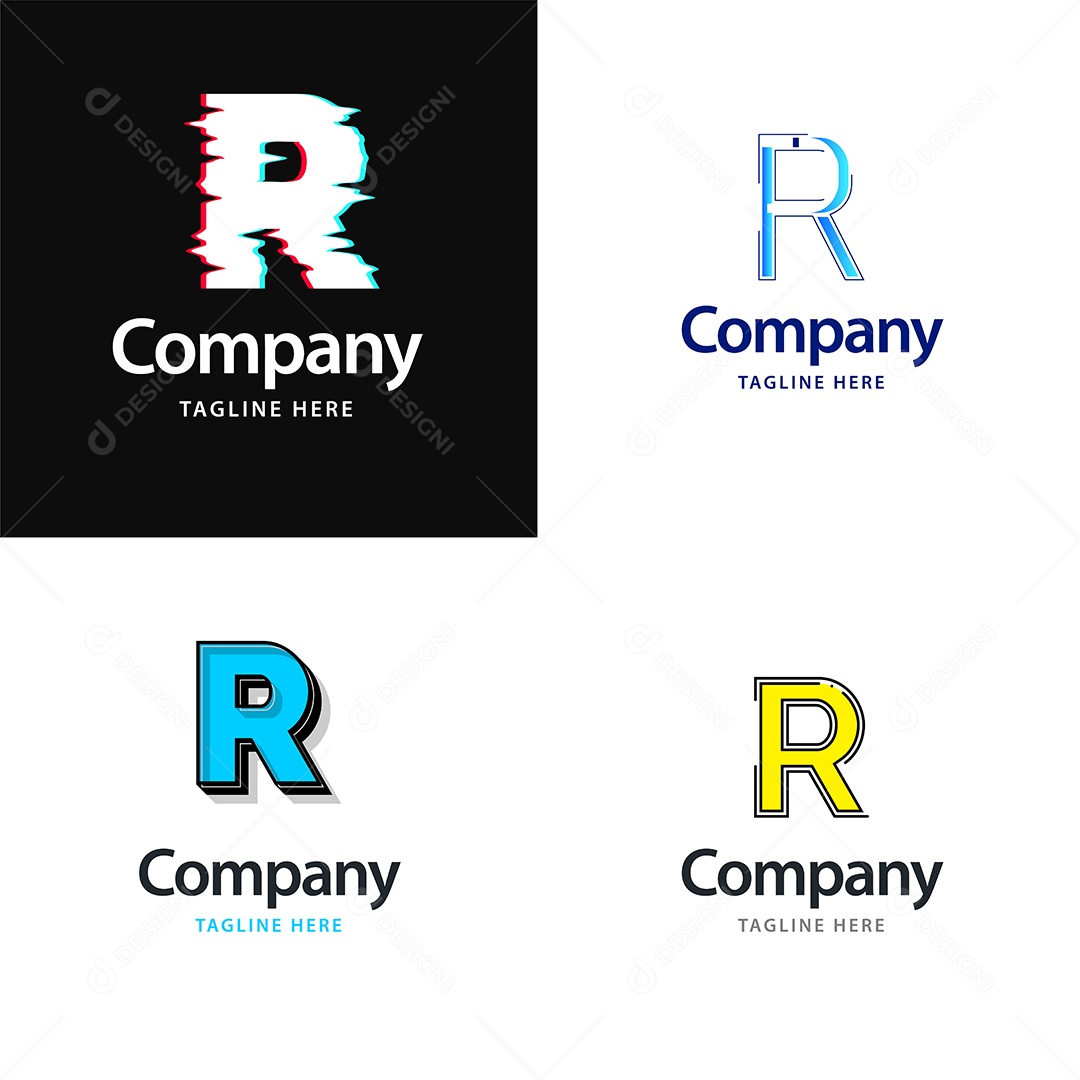 Logo R Personalizada Logotipos Modernos EPS