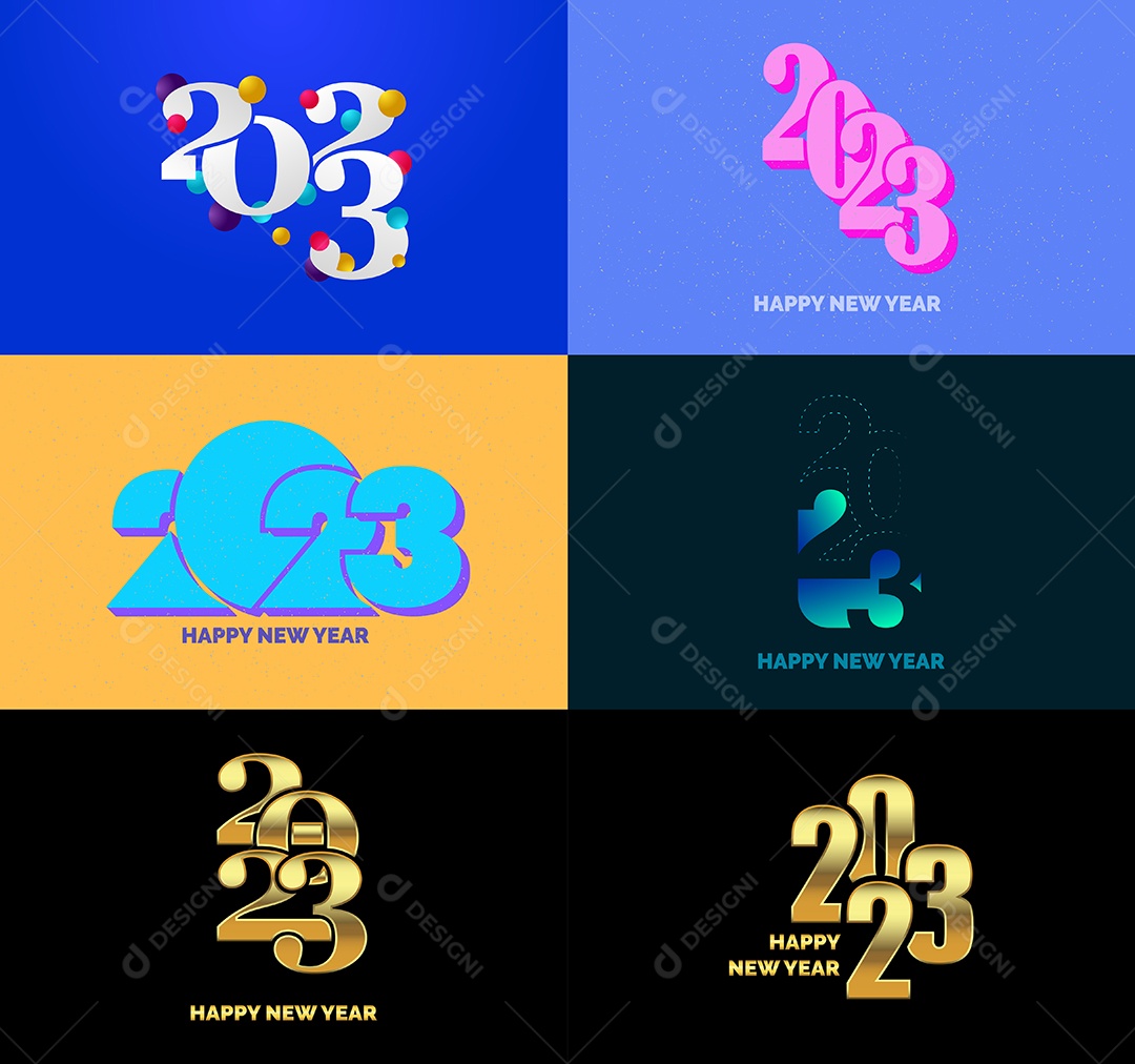 Logotipo 2023 Feliz Ano Novo Vetor EPS