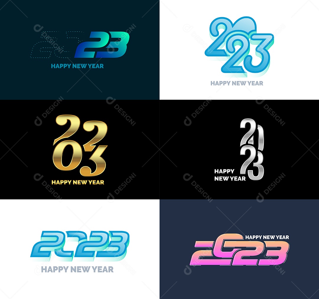 Logotipo 2023 Feliz Ano Novo Vetor EPS