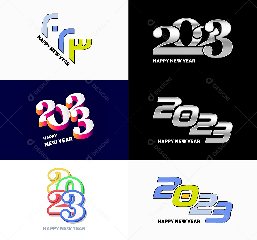 Logotipo 2023 Feliz Ano Novo Vetor EPS