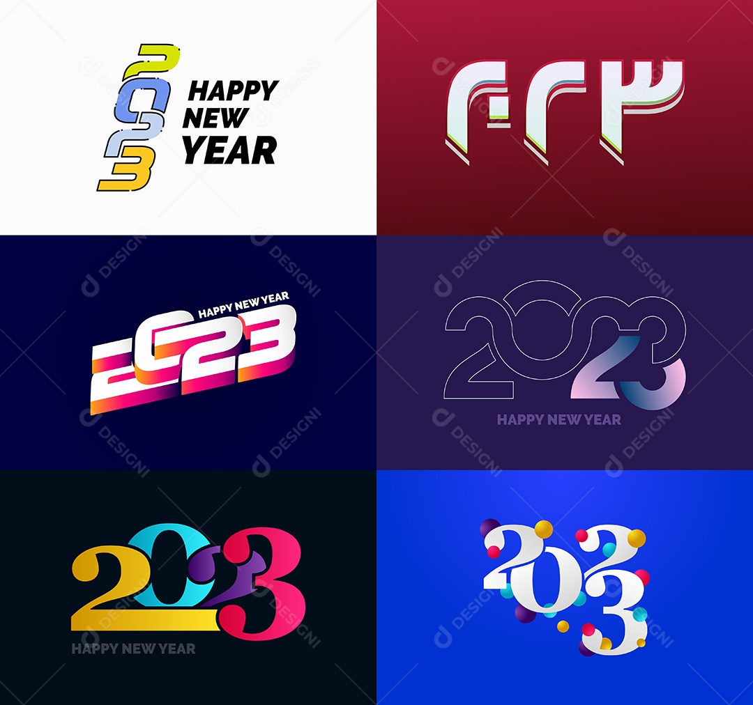 Logotipo 2023 Feliz Ano Novo Vetor EPS