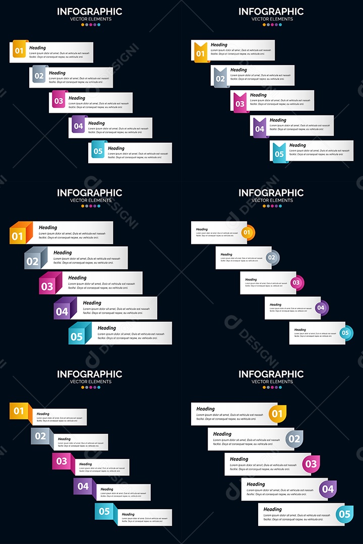 Pacote de Infográficos Vetoriais Vetor EPS