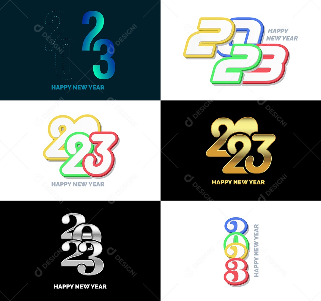 Logotipo 2023 Feliz Ano Novo Vetor EPS