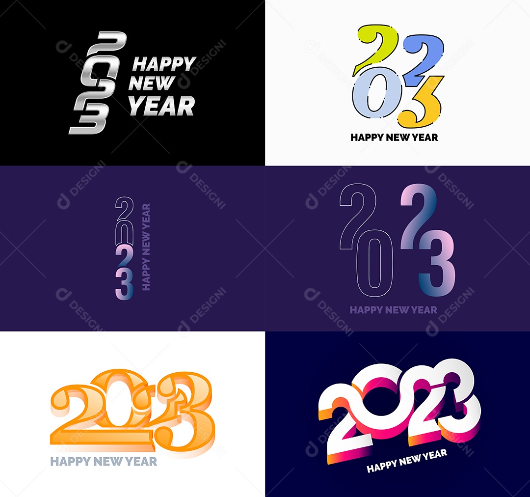 Logotipo 2023 Feliz Ano Novo Vetor EPS