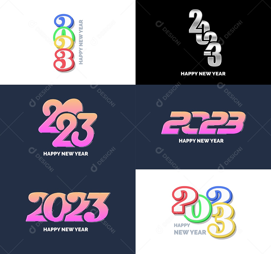 Logotipo 2023 Feliz Ano Novo Vetor EPS