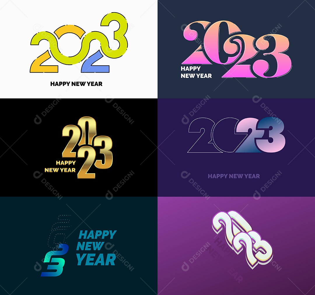 Logotipo 2023 Feliz Ano Novo Vetor EPS