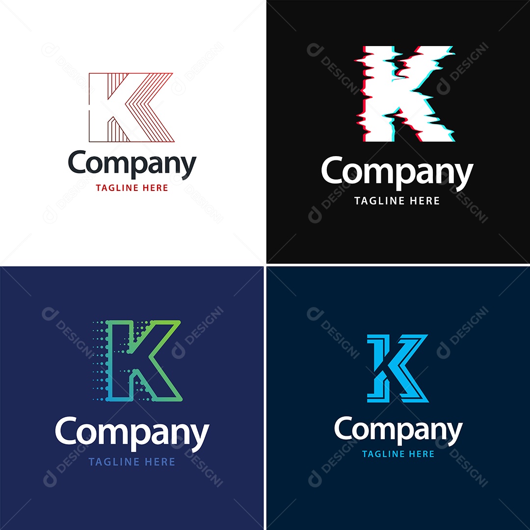 Logo K Personalizada Logotipos Modernos EPS