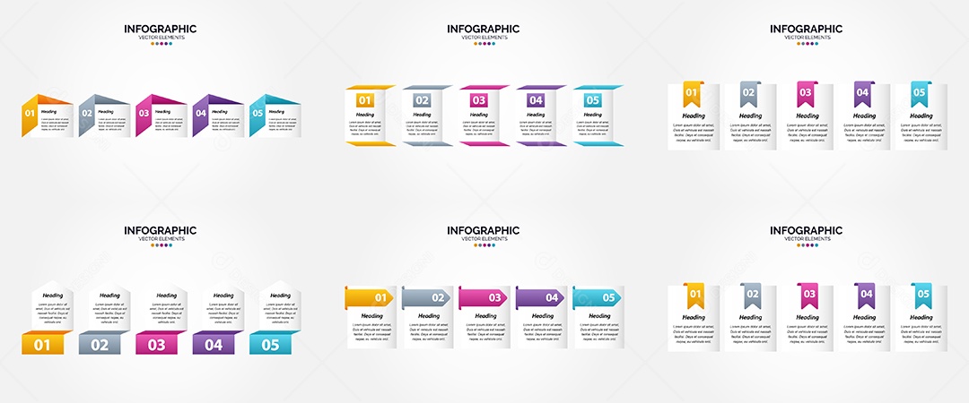 Pacote de Infográficos Vetoriais Vetor EPS