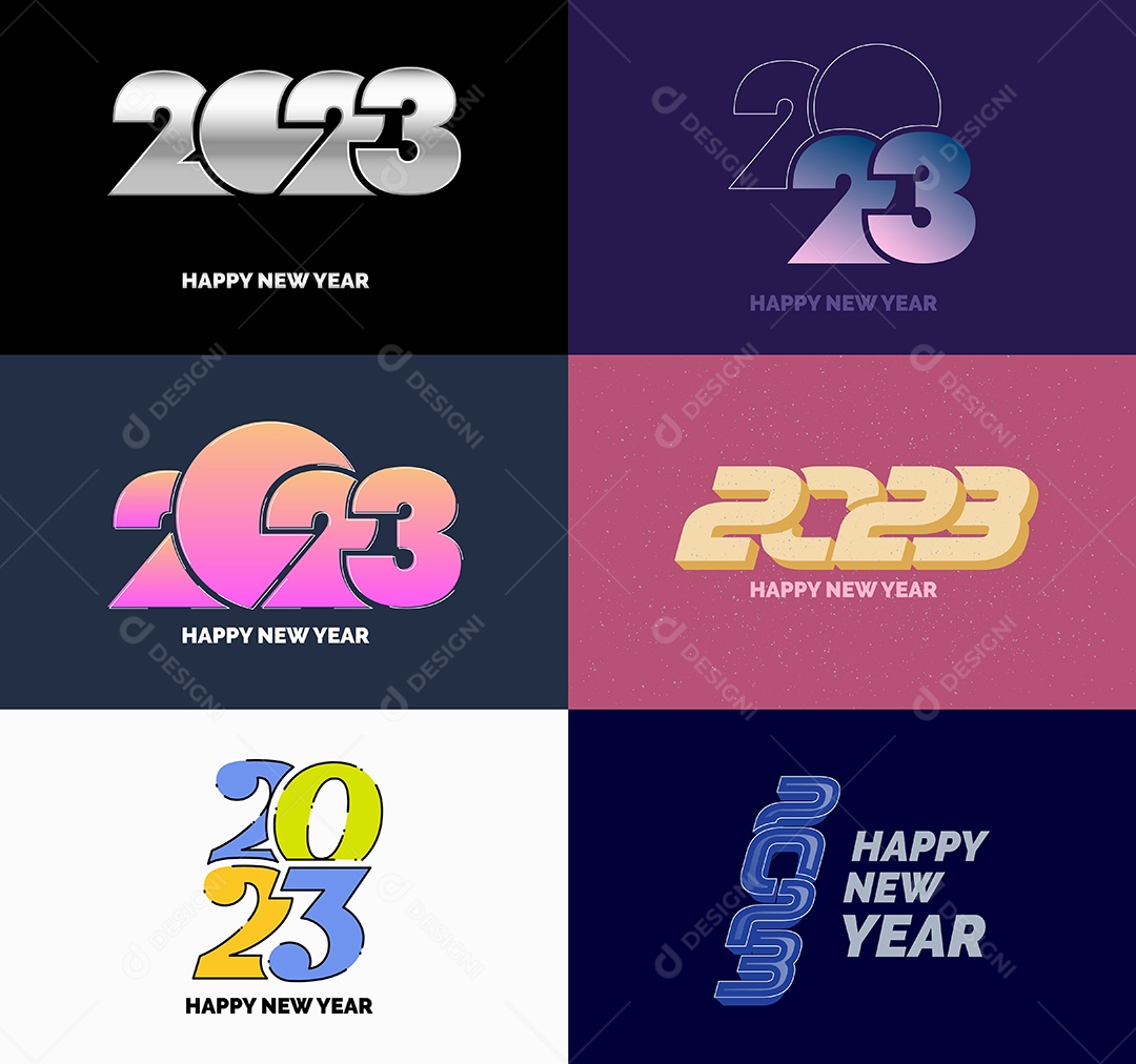 Logotipo 2023 Feliz Ano Novo Vetor EPS