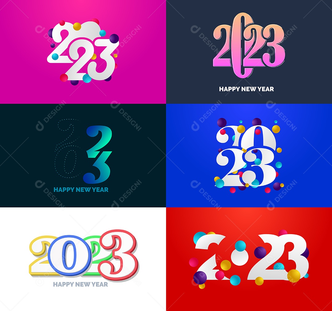 Logotipo 2023 Feliz Ano Novo Vetor EPS