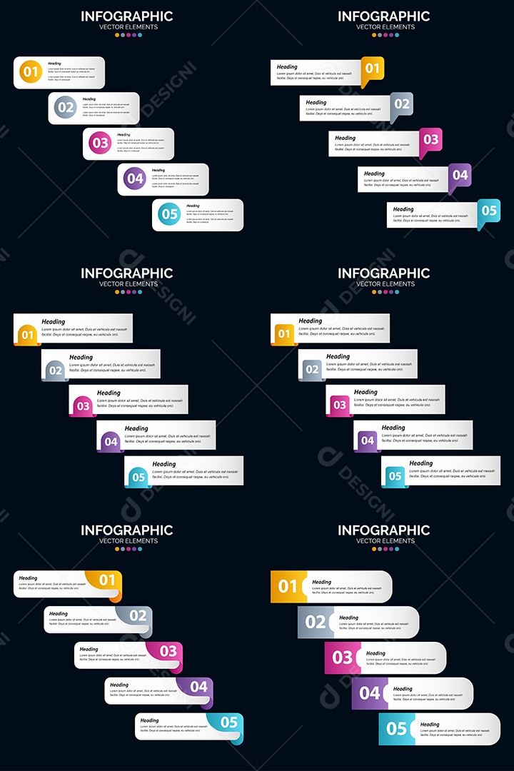 Pacote de Infográficos Vetoriais Vetor EPS