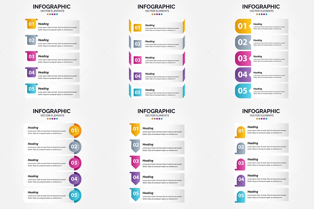 Pacote de Infográficos Vetoriais Vetor EPS