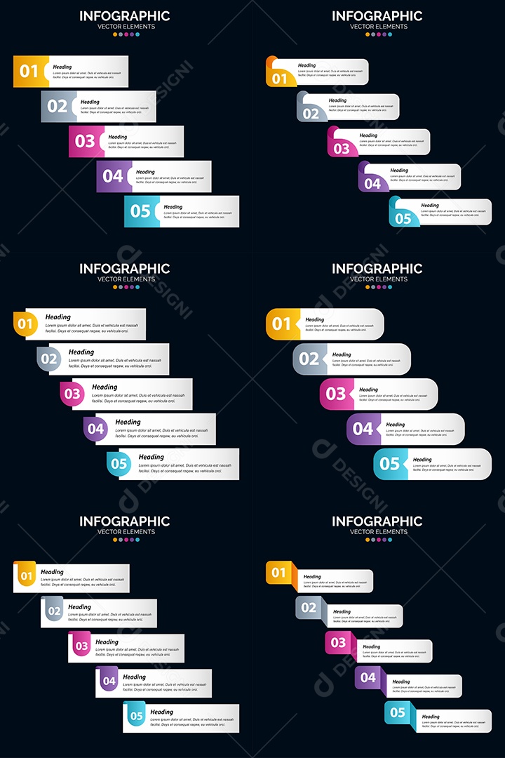 Pacote de Infográficos Vetoriais Vetor EPS