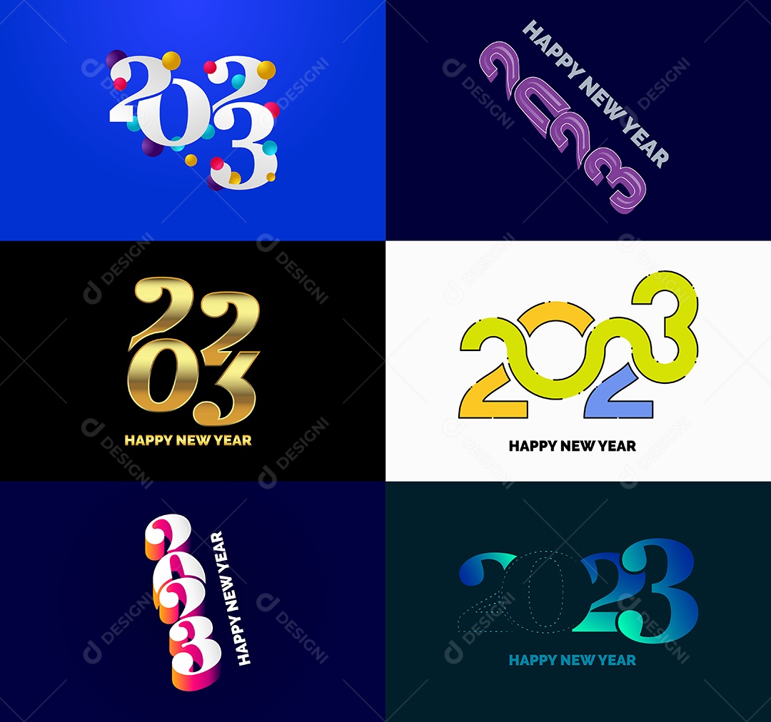 Logotipo 2023 Feliz Ano Novo Vetor EPS
