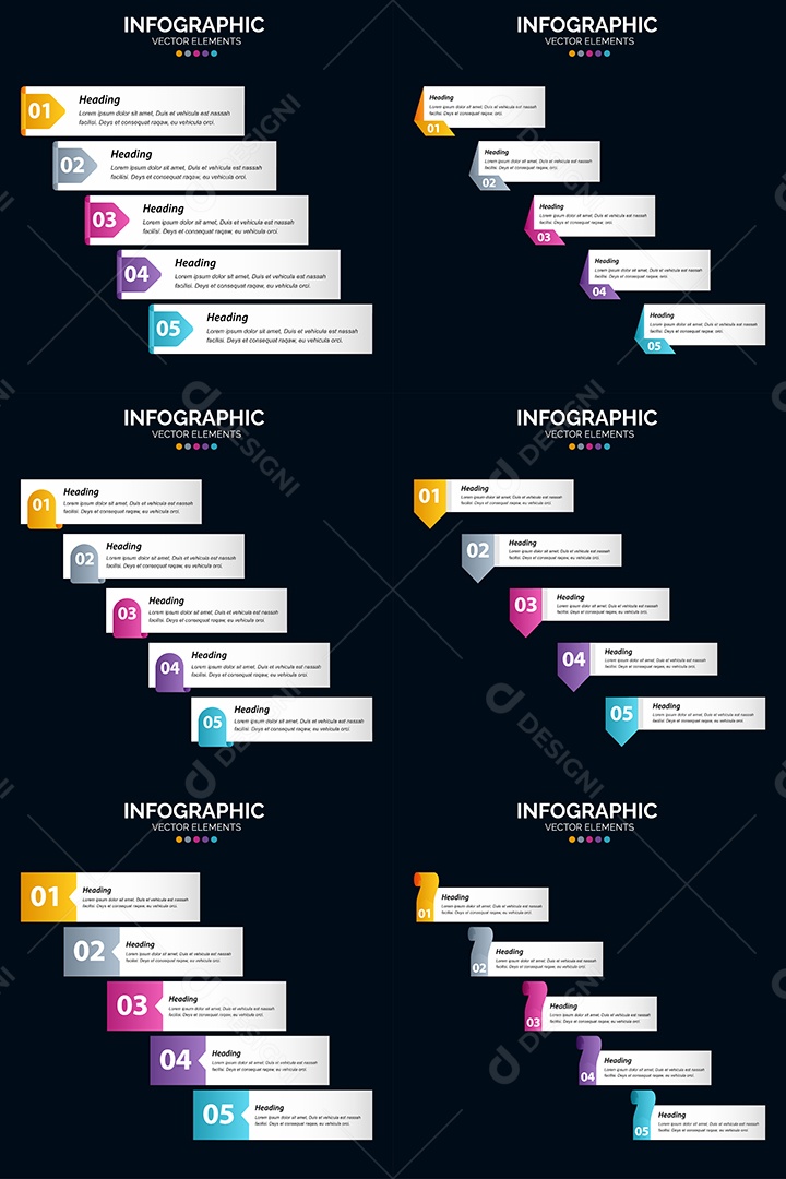 Pacote de Infográficos Vetoriais Vetor EPS