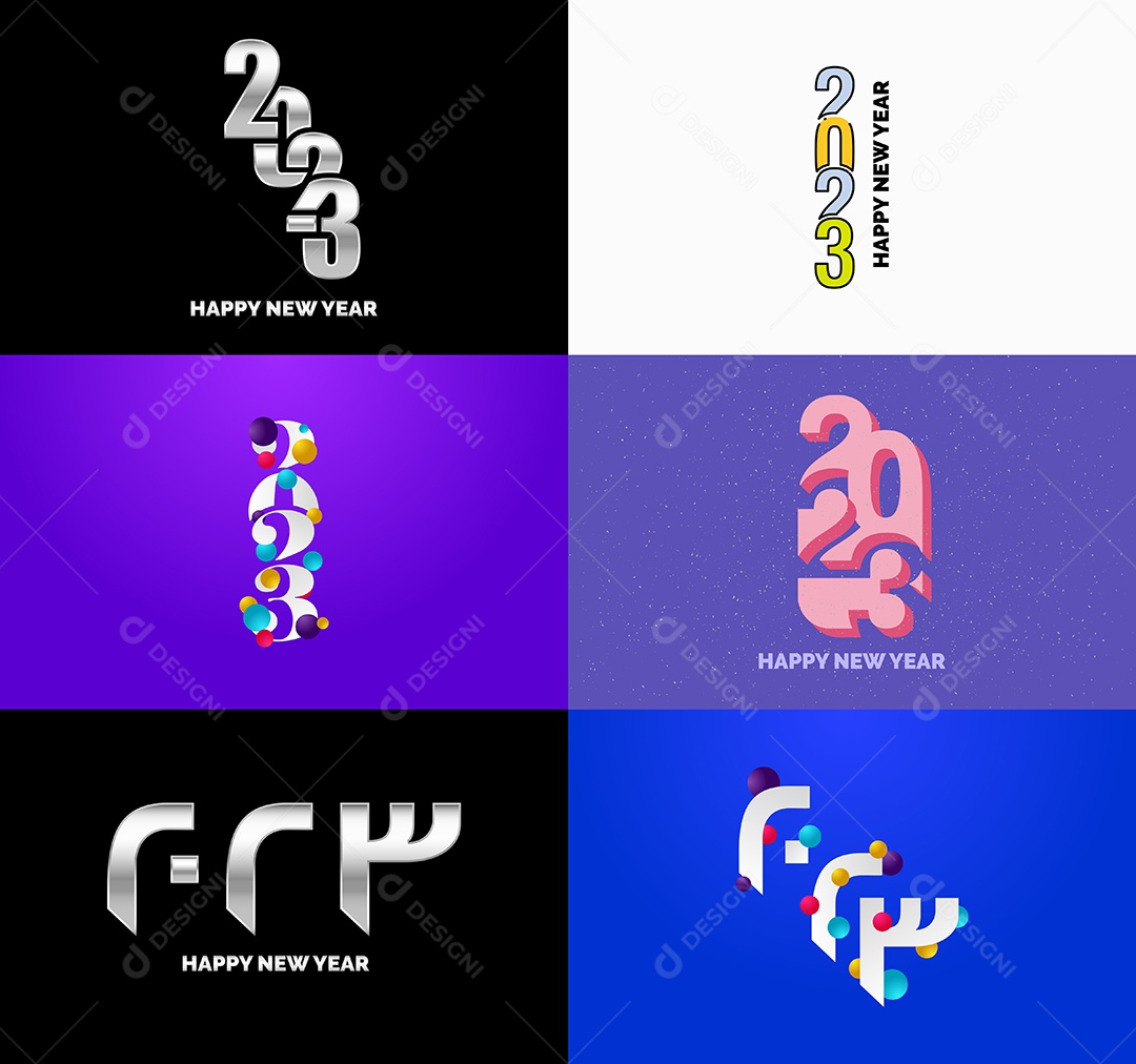 Logotipo 2023 Feliz Ano Novo Vetor EPS