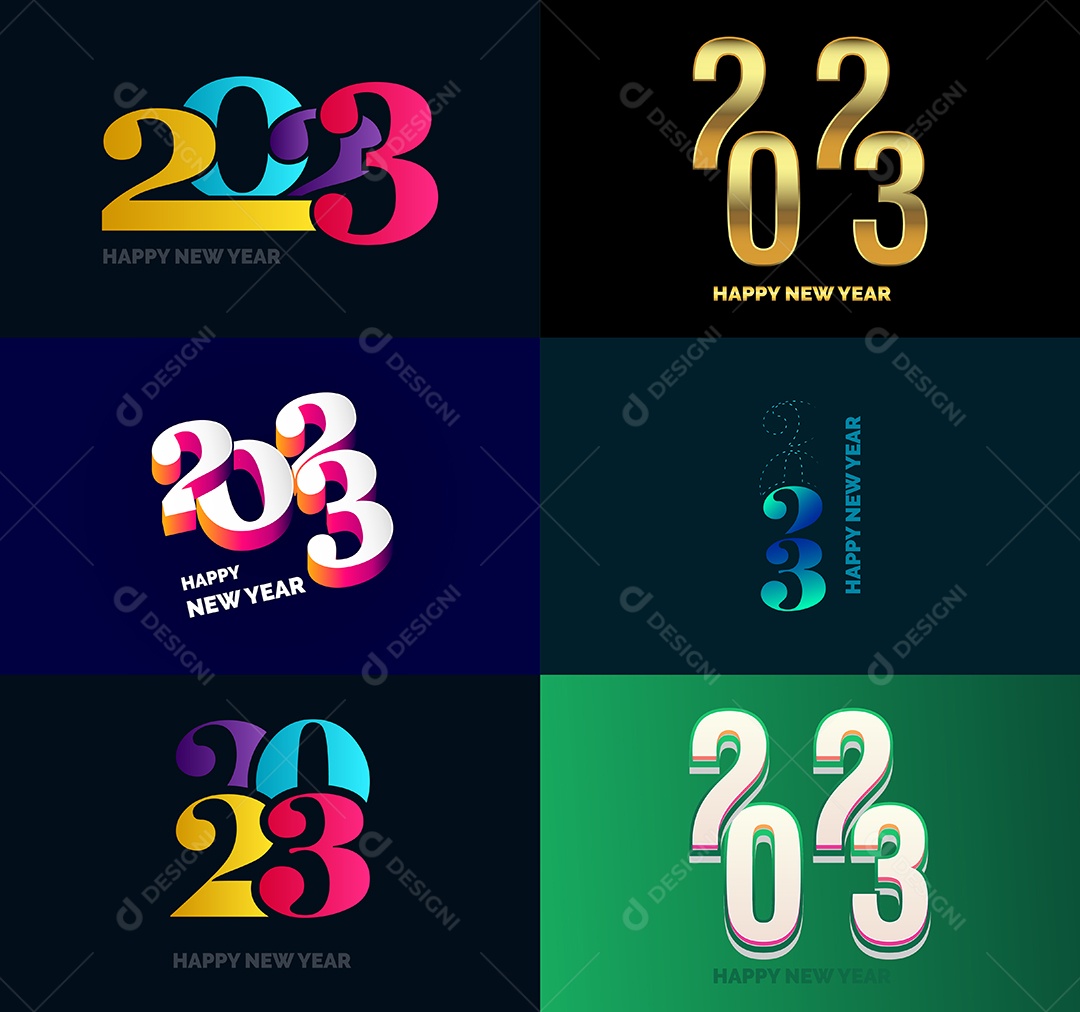 Logotipo 2023 Feliz Ano Novo Vetor EPS