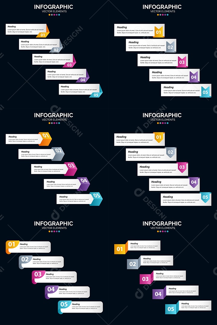 Pacote de Infográficos Vetoriais Vetor EPS