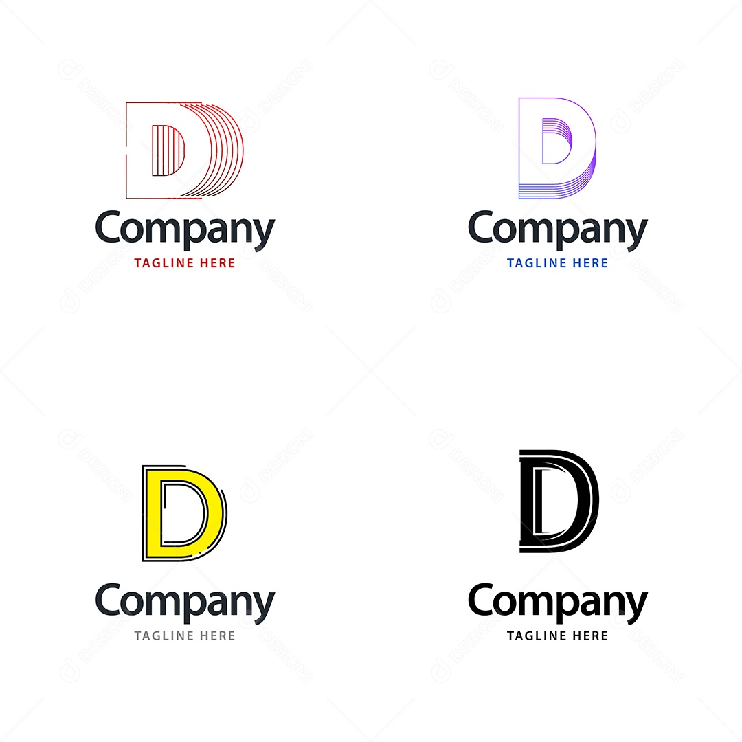 Logo D Personalizada Logotipos Modernos EPS