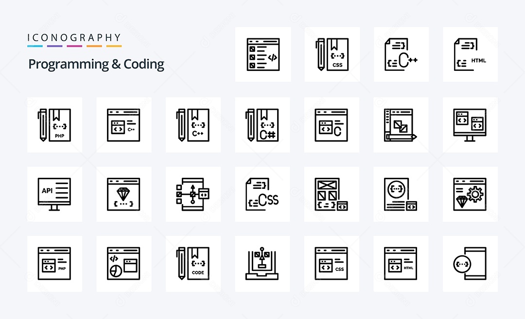 Pacote de Ícone e Elementos Vetores EPS