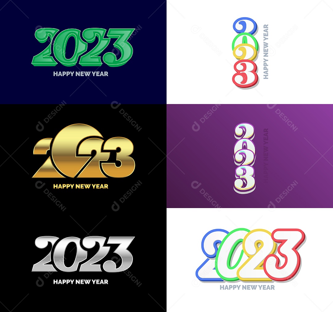 Logotipo 2023 Feliz Ano Novo Vetor EPS