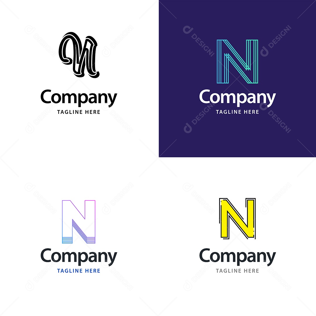 Logo N Personalizada Logotipos Modernos EPS